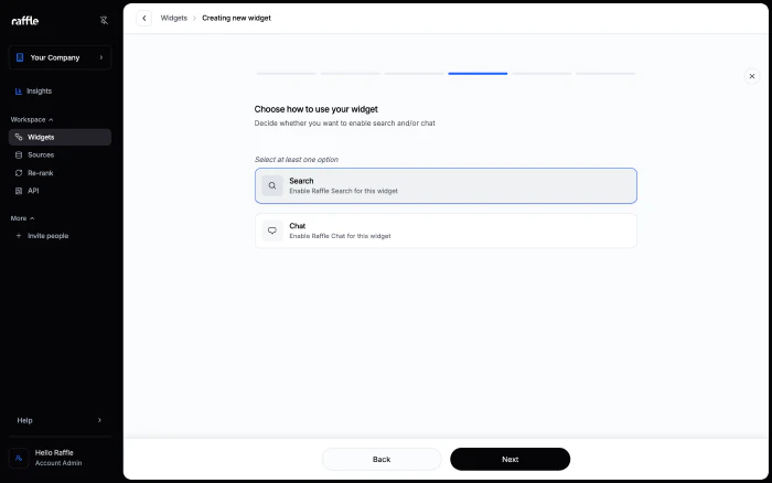 Enable search, chat or both
