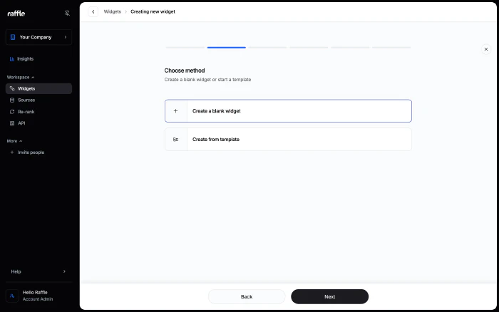 Start blank or from an existing widget