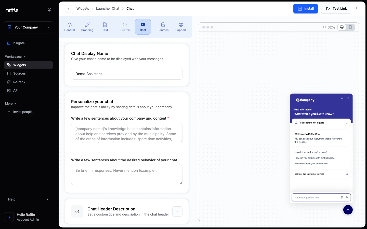 The Chat tab with the chat preview