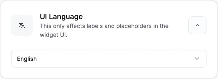 Choose the language of the widget's labels