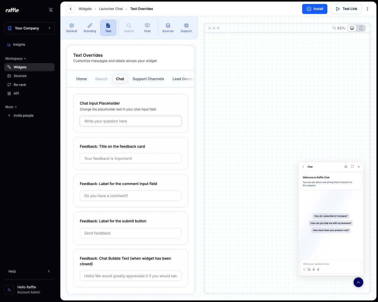 The chat texts, with the preview switched to the chat