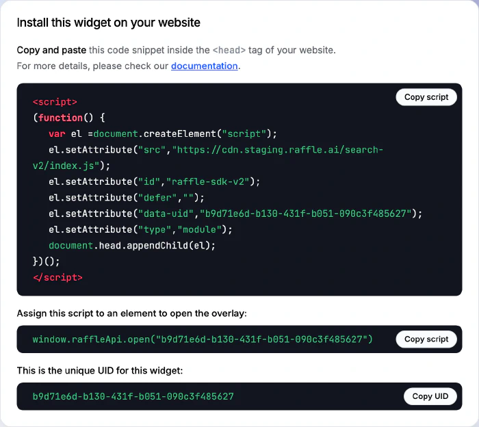 The extra script for overlay widgets
