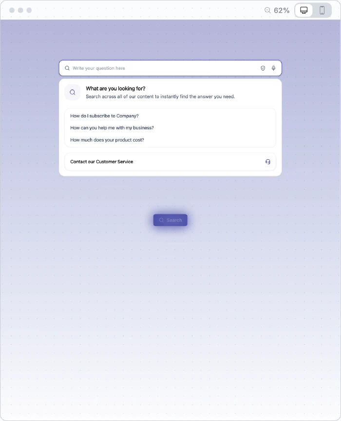 An overlay widget on top of the page